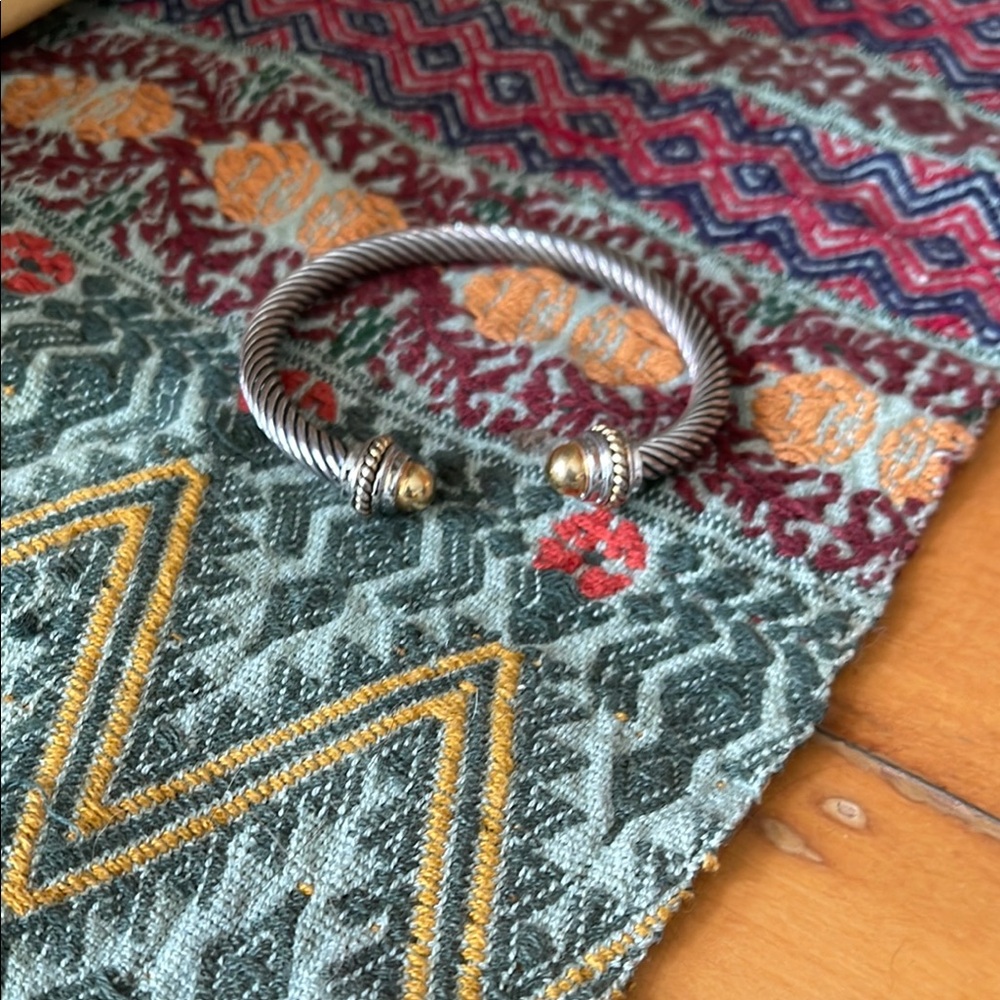 Elegant Silver and Gold Twisted Bracelet